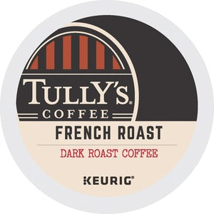 Tully's Coffee Single-Serve Coffee K-Cup, French Roast, Carton Of 24