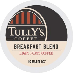 Tully's Coffee Single-Serve Coffee K-Cup, Breakfast Blend, Carton Of 24