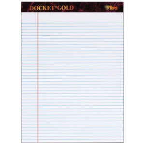 TOPS Docket Gold Perforated Writing Pads, 8 1/2