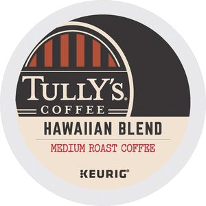Tully's Coffee Single-Serve Coffee K-Cup, Hawaiian Blend, Carton Of 24