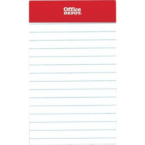 Office Depot Brand Mini Perforated Legal Pad, 3" x 5", White, Pack Of 6 Pads