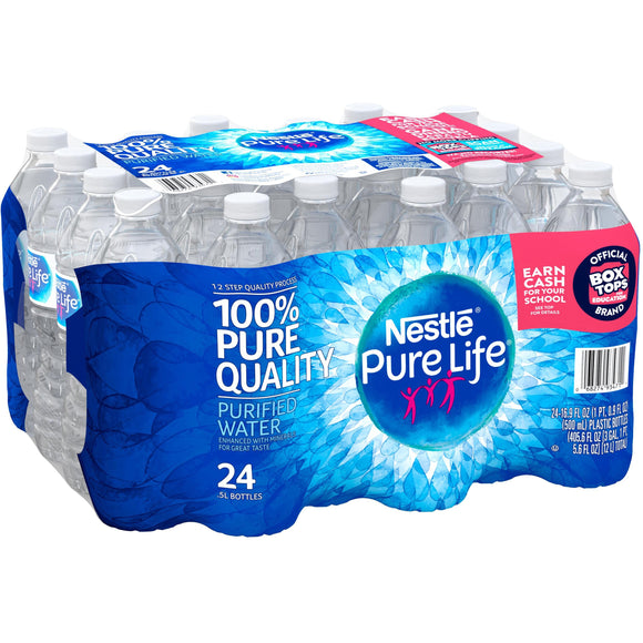 Nestlé Pure Life Purified Water, 16.9 Oz, Case of 24 Bottles