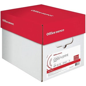 Office Depot Brand Copy And Print Paper, Letter Size (8 1/2" x 11"), 20 Lb, Ream Of 500 Sheets, Case Of 5 Reams