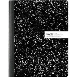 Office Depot Brand Composition Book, 7-1/2" x 9-3/4", Wide Ruled, 100 Sheets, Black/White