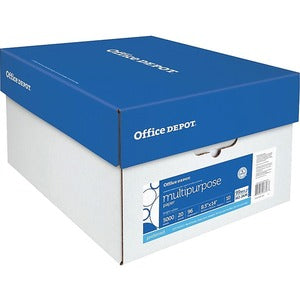 Office Depot Brand Multi-Use Paper, Legal Size (8 1/2" x 14"), 96 (U.S.) Brightness, 20 Lb, Ream Of 500 Sheets, Case Of 10 Reams