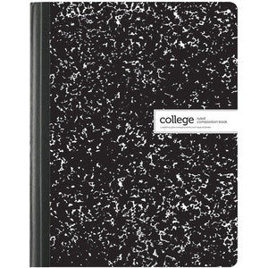 Office Depot Brand Composition Book, 7-1/2" x 9-3/4", College Ruled, 100 Sheets, Black/White