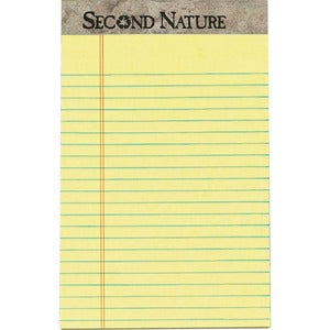 TOPS Second Nature 30% Recycled Writing Pads, 5" x 8", Legal Ruled, 50 Sheets, Canary, Pack Of 12 Pads